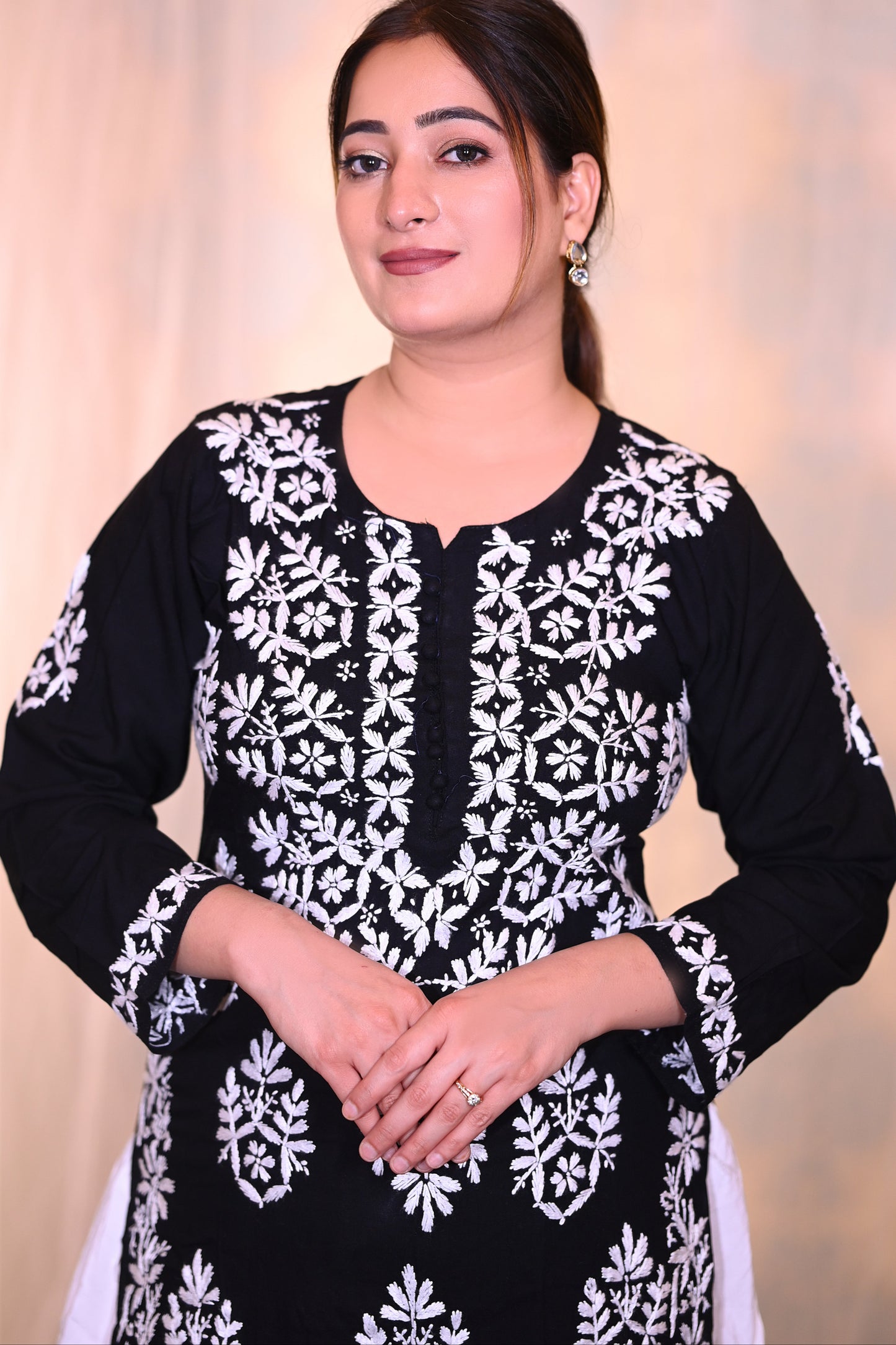 Black Embroidered Kurta Set